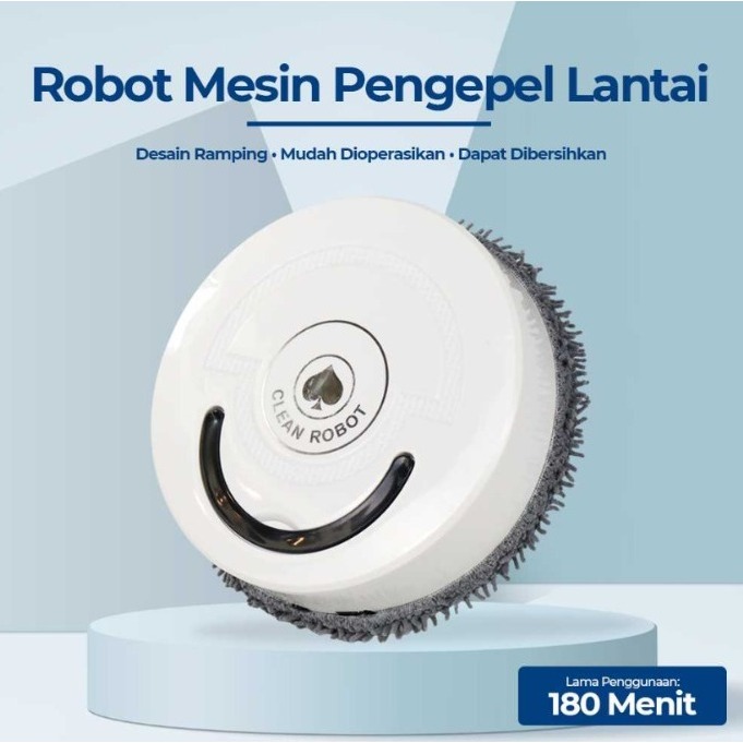 CLEAN Robot Pel Sapu Lantai Microfiber Intelligence Dust Mop otomatis pel sapu lantai