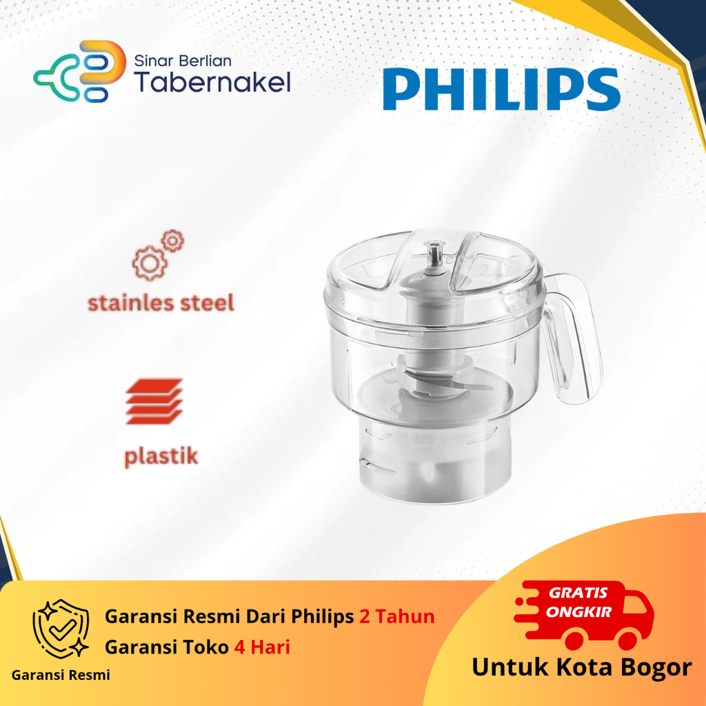 Chopper Philips 0.5L HR2939/55 – cacah daging halus, cocok bumbu dapur, praktis untuk blender HR2115