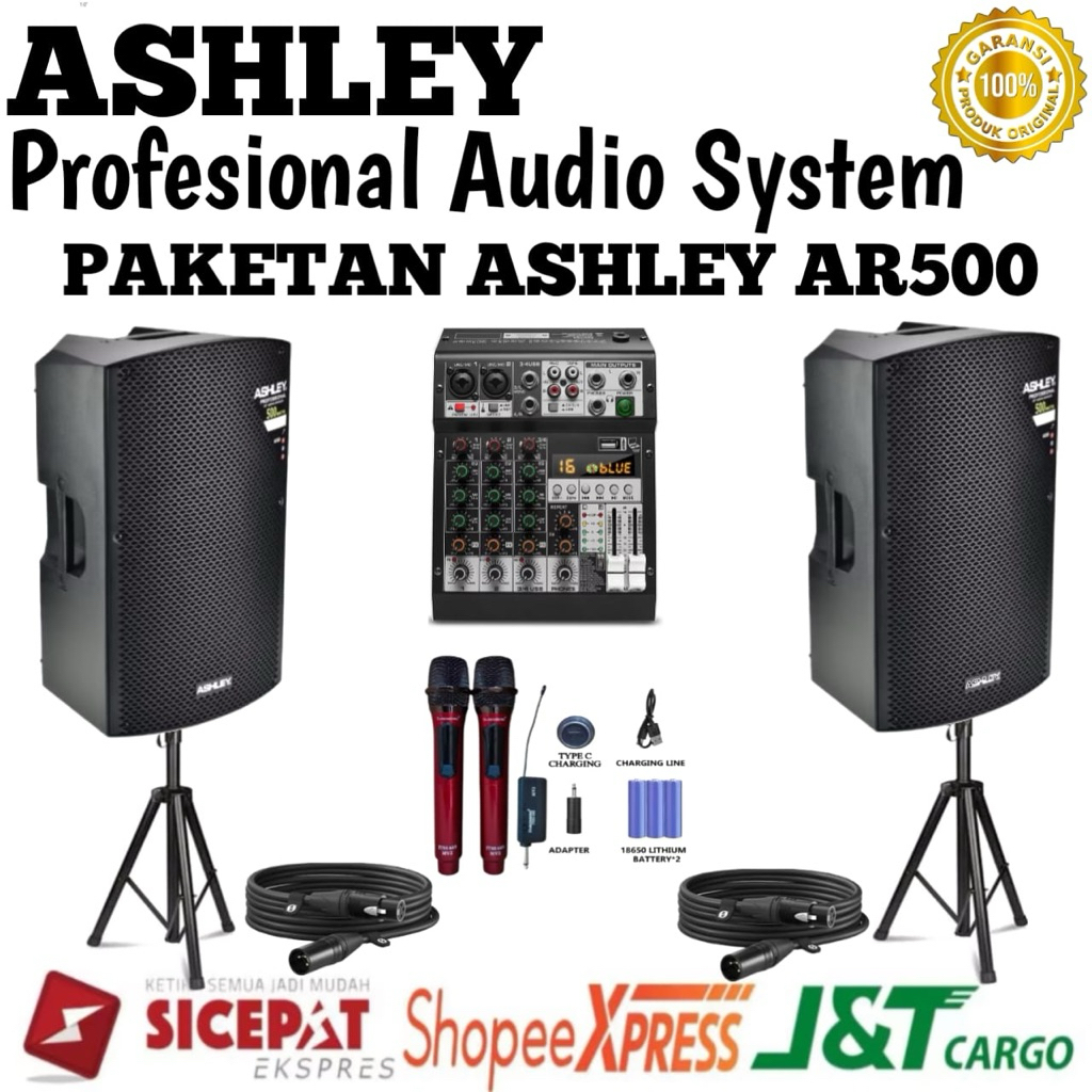 Paket Sound System Aktif Ashley Ar500 Original Speaker Aktif Ashley Ar500 15inch