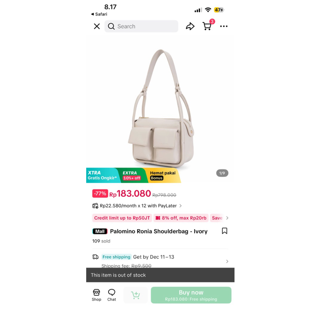 [Preloved] Palomino Ronia Shoulder Bag- Ivory