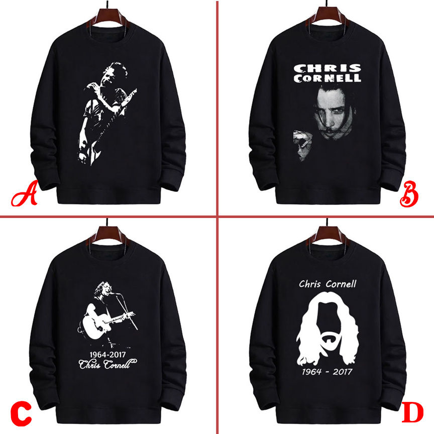 Chris Cornell Crewneck Sweatshirt Bahan Cotton Fleece