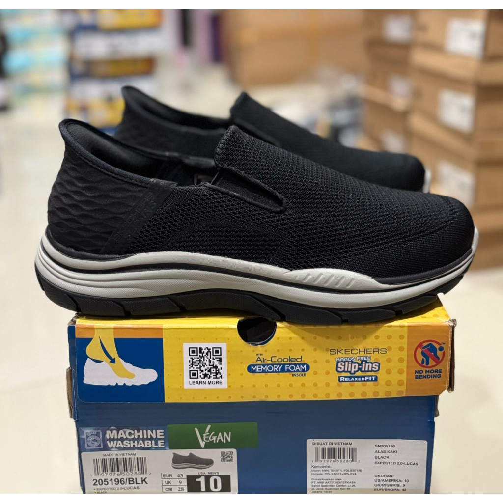 Skechers EXPECTED 2.0- LUCAS MENS 205196 BLK size 43(28cm)(2) made in vietnam
