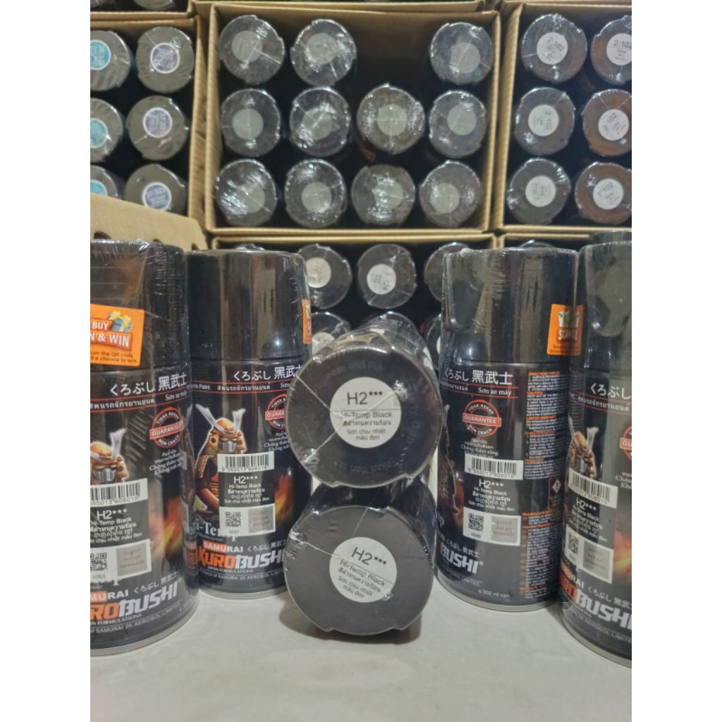 Pilok Pilox Cat Semprot Samurai  H2***  HI-TEMP Black hitam doff anti panas Cat Semprot Samurai Pain