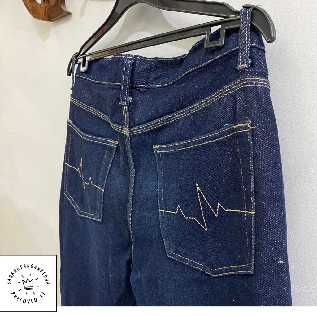 (Preloved) No Brand Raw Jeans 13 oz - Nego