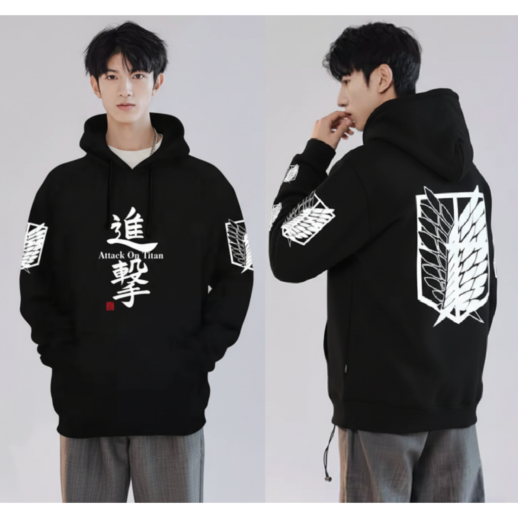 SWEATER HOODIE PRIA WANITA ATTACK ON TITAN (AOT) / JAKET PRIA WANITA / JAKET KOREA / SWEATER HOODIE