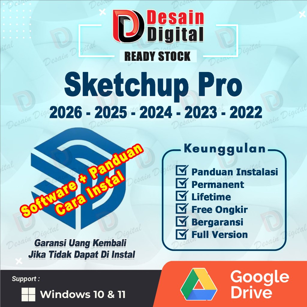 Sketchup Pro 2026 + Vray + Enscape Full Version Original Lifetime + Panduan Instalasi