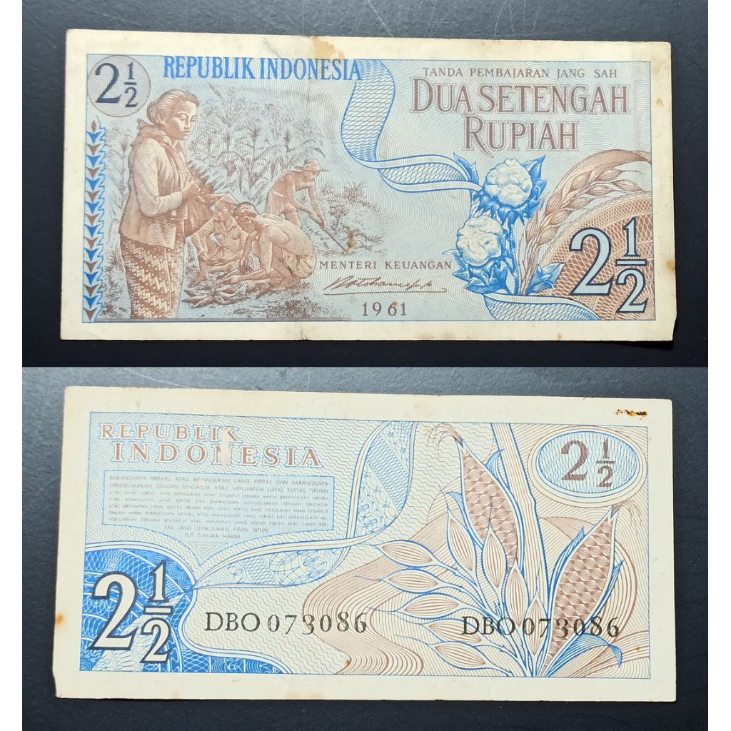uang kuno Indonesia 2½ jagung 1961 p2554
