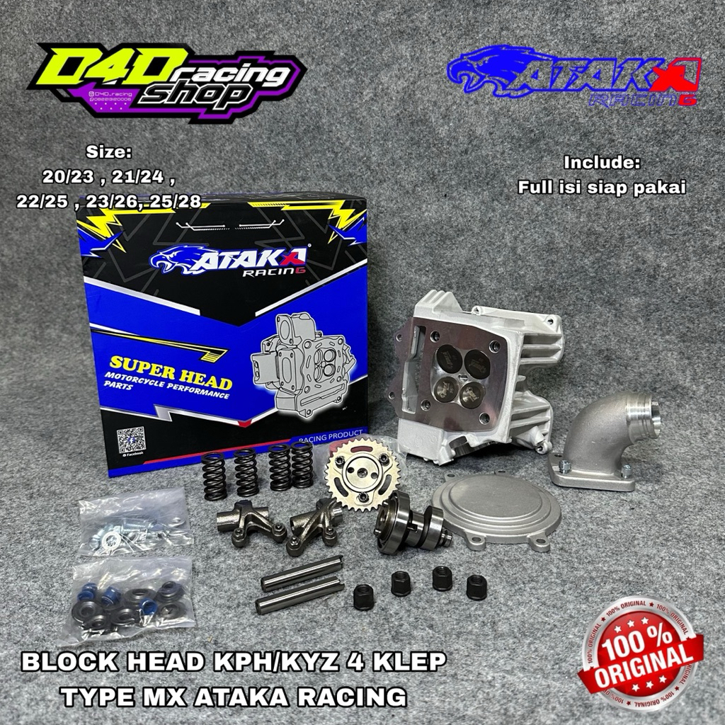 BLOCK BLOK HEAD KPH KYZ 4KLEP 4V TYPE MODEL MX ATAKA RACING 20/23 21/24 22/25 23/26 25/28