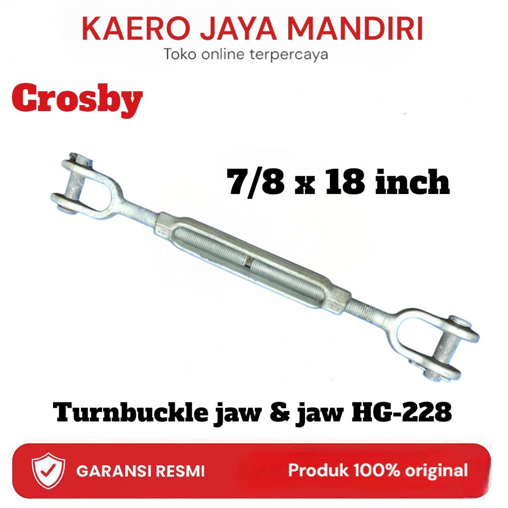 Turnbuckle/jarum keras jaw & jaw HG228 7/8x18 inch crosby usa
