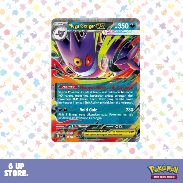 Mega Gengar ex (RR) - 058/103 - Kobaran Biru (MA2) - Pokemon TCG Indonesia
