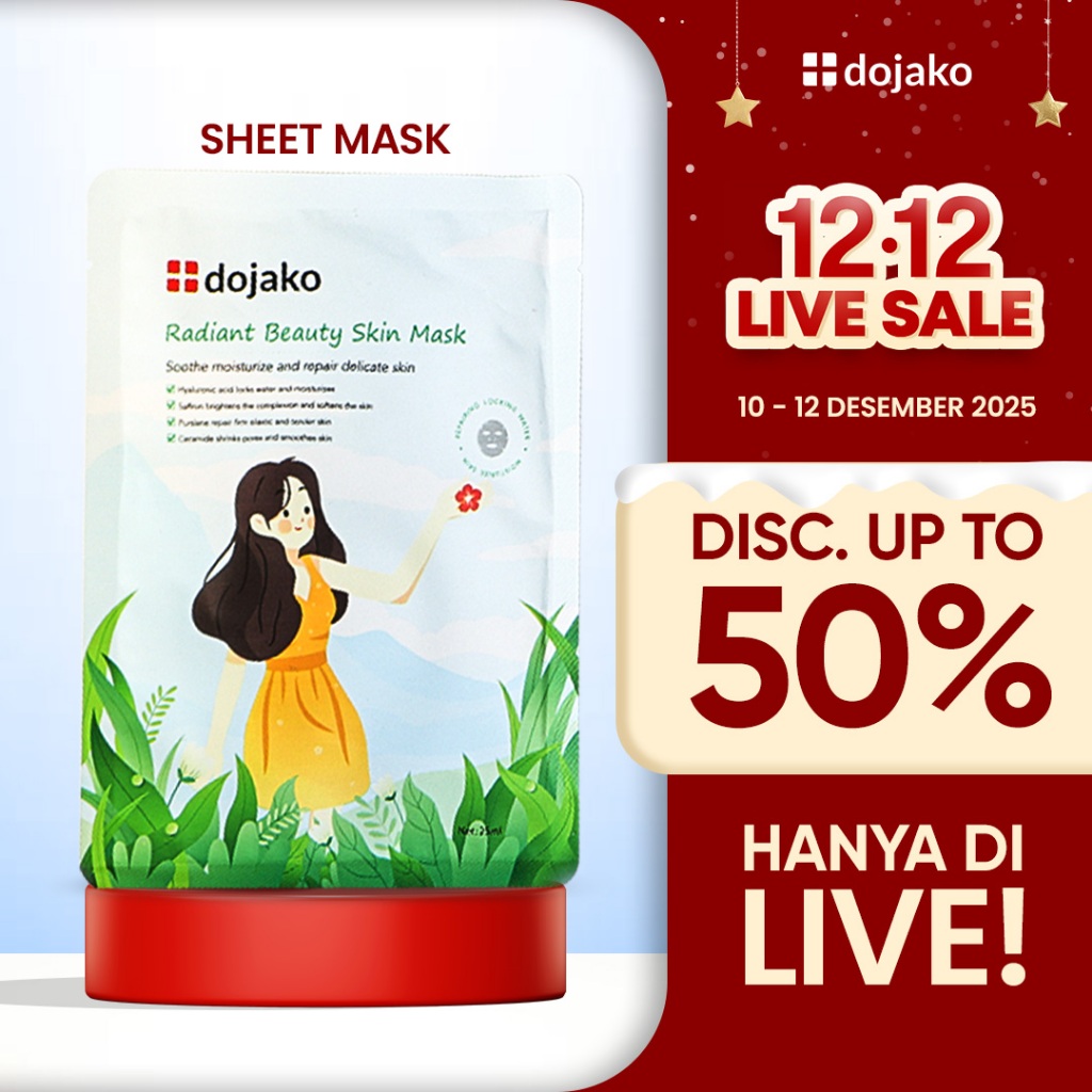 SOOTHING MOSTURIZER REPAIRING SKIN WHITENING SHEET MASK DOJAKO SKINCARE IMPORT READY