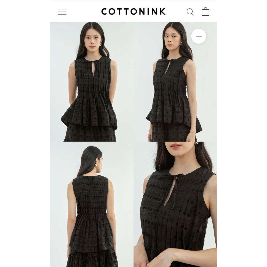 New Black Madeleine Top COTTONINK x Mmehuillet Kiki Siantar XS / Baju Atasan Madeleine Colab COTTONI