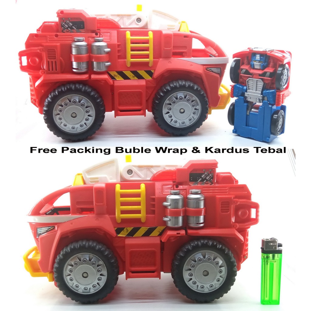 Hasbro Playskool Heroes Transformers Rescue Bots Mobile Headquarters Optimus Prime Elektonik Lampu D