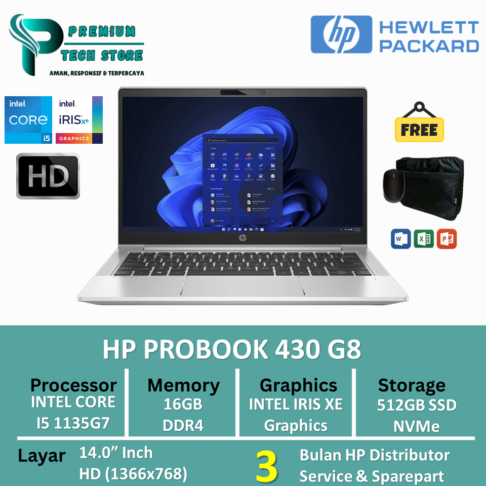 Laptop HP Probook 430 G8 Intel Core i5 1135G7 RAM 16GB 2TB SSD FHD IPS FingerPrint Windows 11 Pro