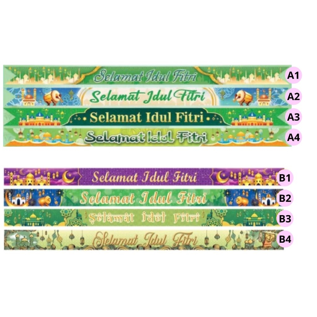 Selempang Parcel Idul Fitri/Pita Selempang Parcel Lebaran/Pita Hampers Idul Fitri