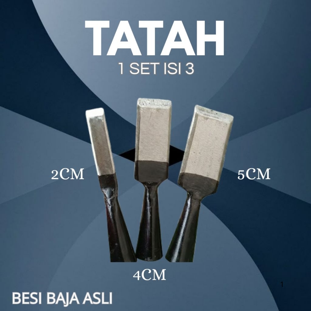 pahat kayu tatah kayu 1 set isi 3pcs ukuran 2cm, 4cm, dan 5cm - pahat kayu manual baja asli
