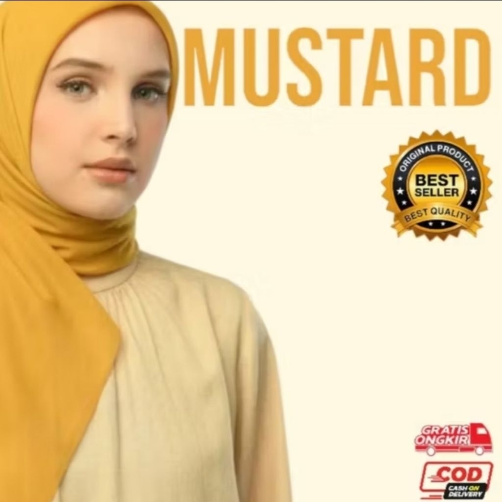 Segi Empat Kuning  Mustard PNS ASN Jilbab Dinas