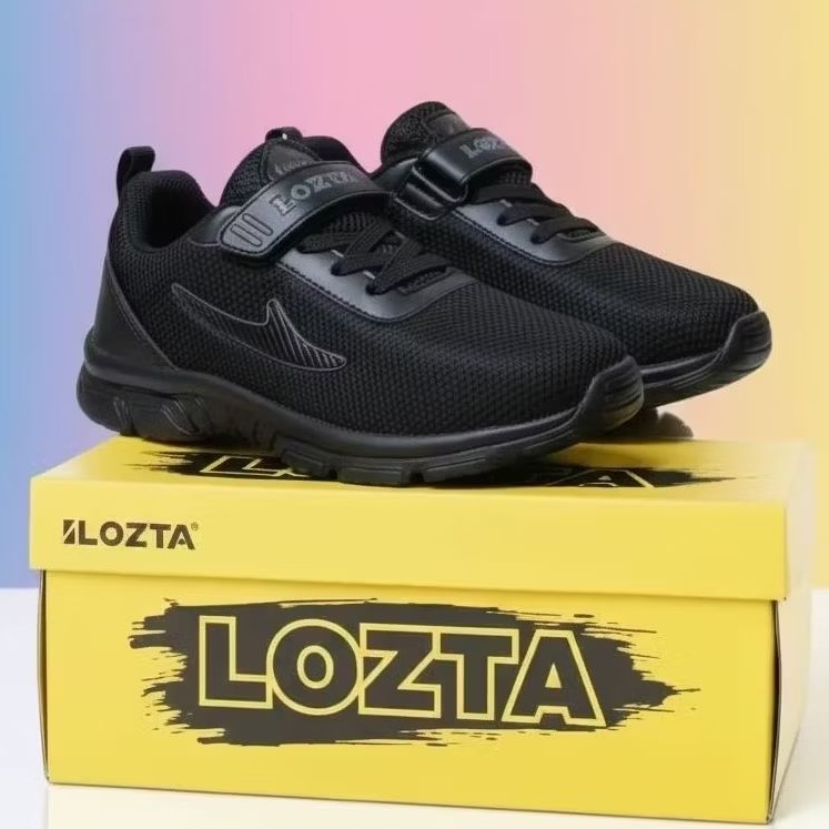 LOZTA Sepatu Perekat Anak Sekolah Hitam Sneaker Terbaru Injection 01 Series