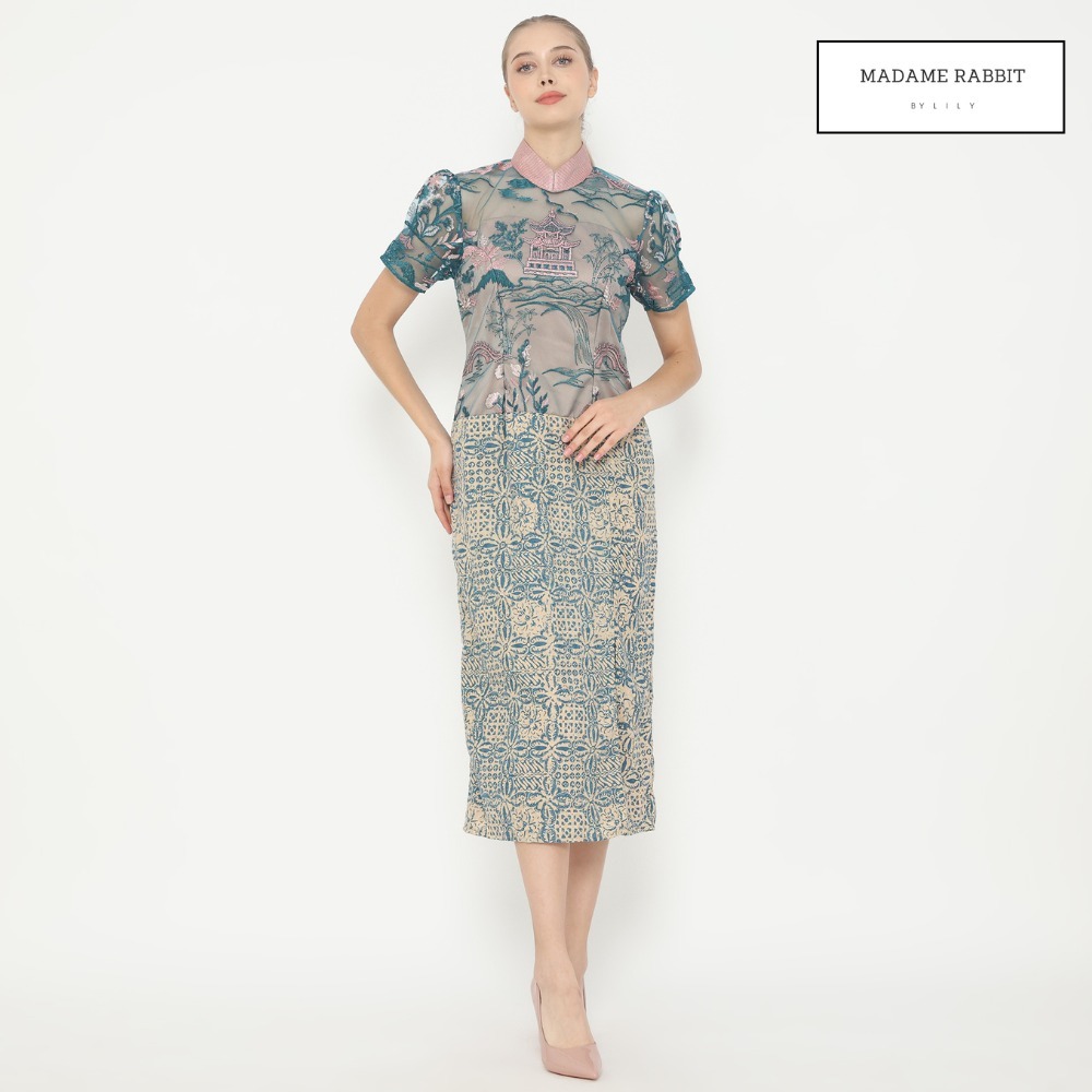 Dress Cheongsam Tosca Madame Rabbit Baju Pesta Batik Elegant