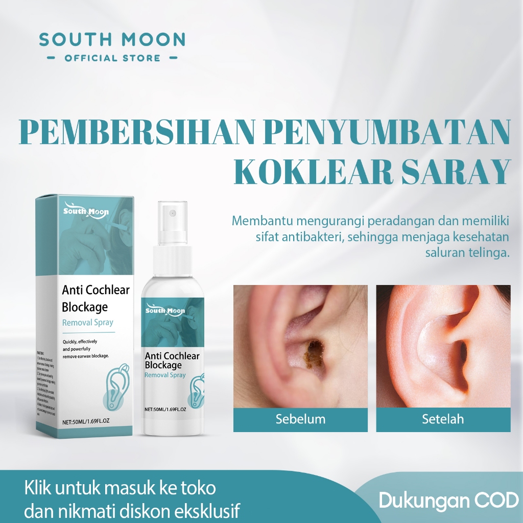 South Moon cairan pembersih telinga 50ml pembersih telinga cairan tetes telinga pembersih kotoran pe