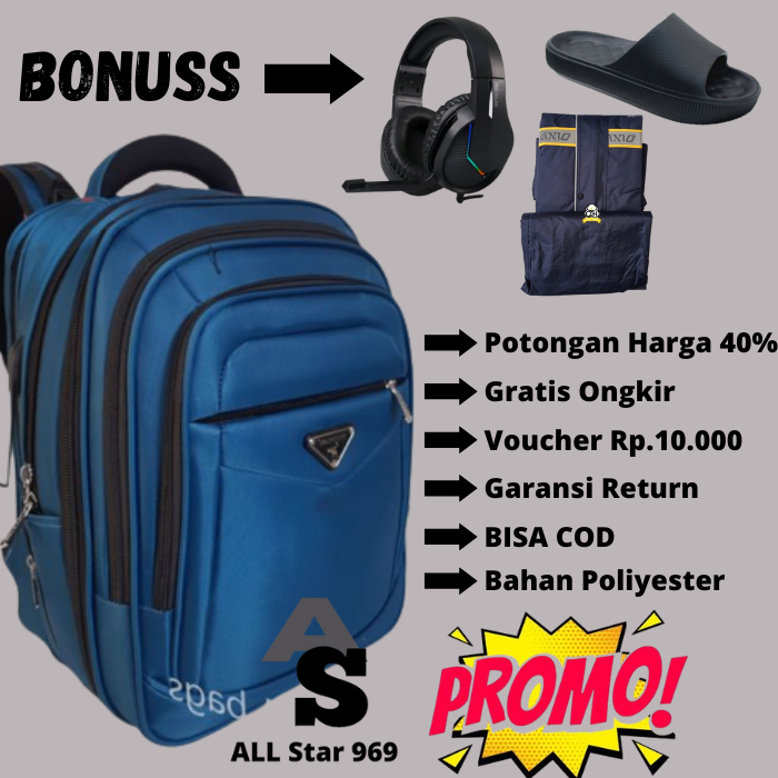 ( FREE MANTEL AXIO ) TAS POLO MILANO BackPack ORI IMPORT TAS PRIA JUMBO RANSEL KERJA TAS POLO ALTO M