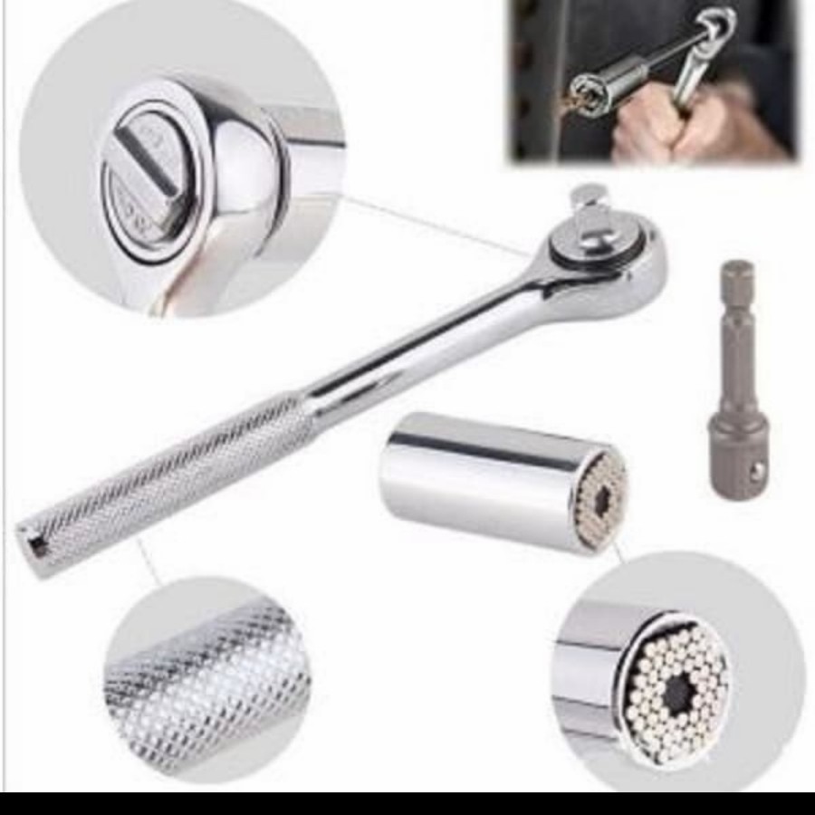 Kunci Pas Socket Universal Soket Gator Grip Set Sok Serbaguna hand tool Aksesoris Mobil Motor Ban On