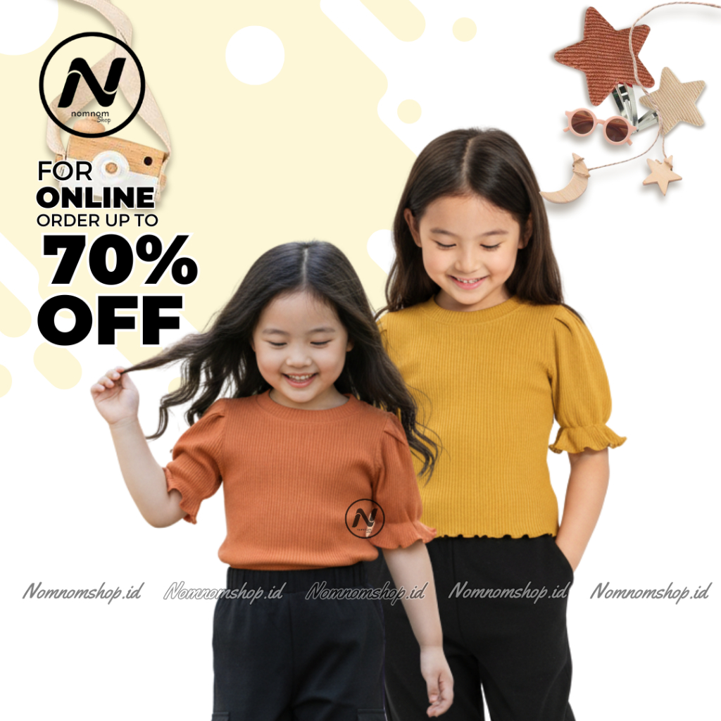 Baju Atasan anak Perempuan HOLLY BLOOM KNIT lengan balon