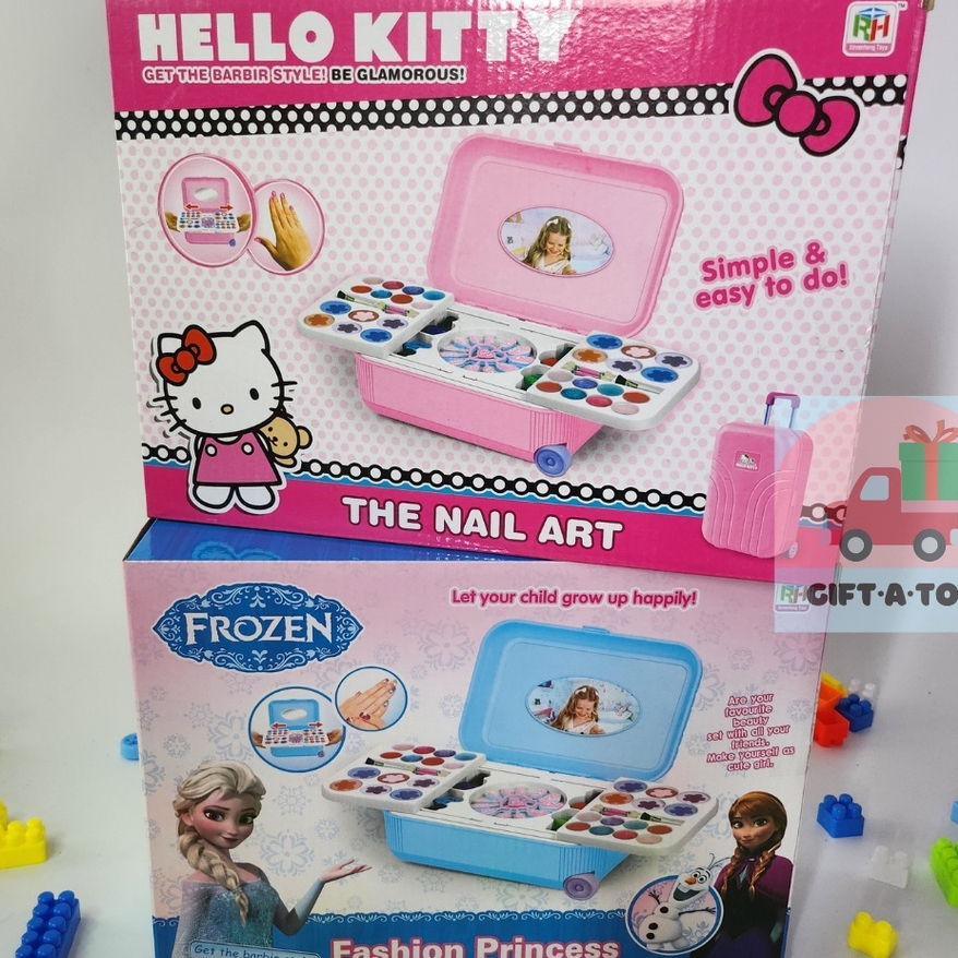 Make up Mainan Koper Hello Kitty Pink Mainan Make up nail art koper Anak Mainan Make Up koper anak