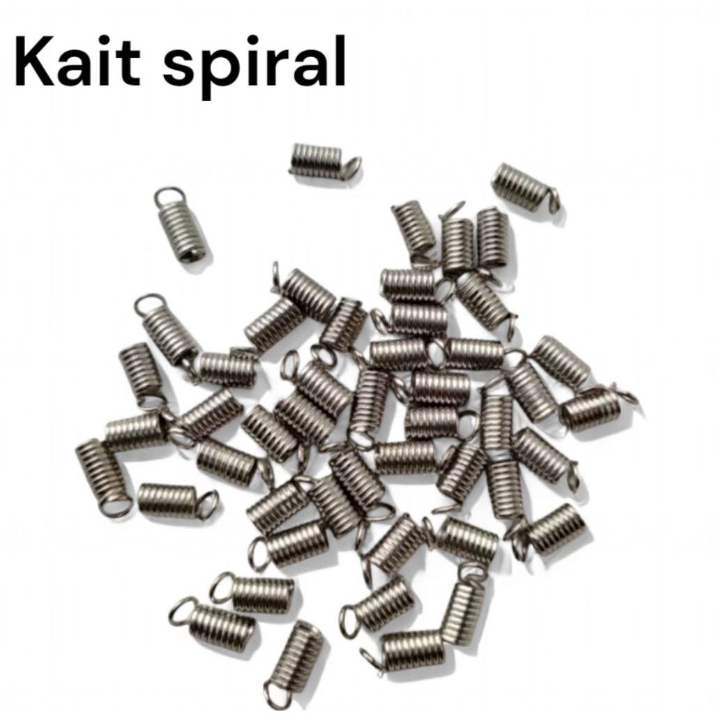 Isi 50pcs Klep Penjepit Tali Per Besi Spiral Warna Silver