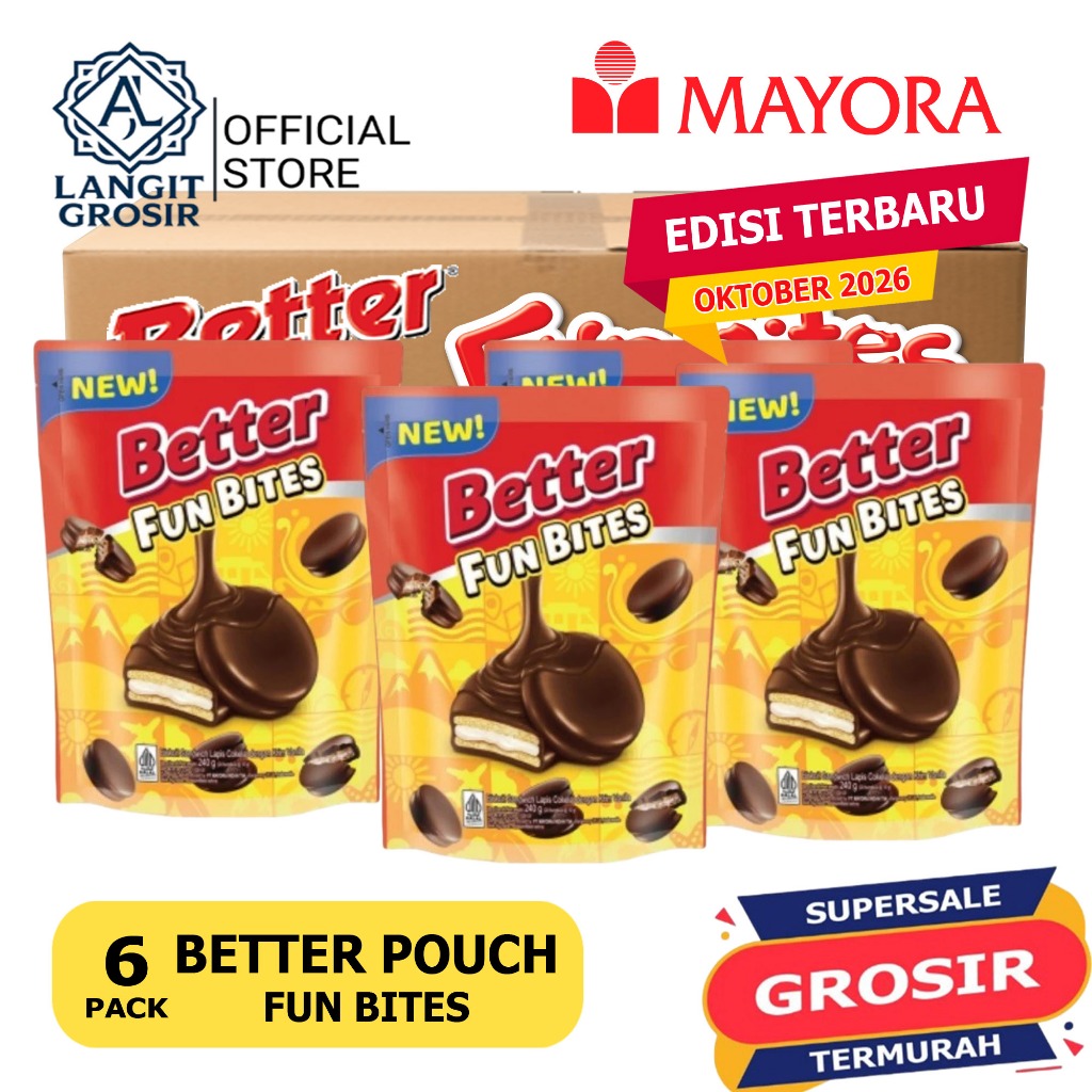 1 Dus Better Sandwich Fun Bites Biskuit Family Pack isi 6 pouch (144Pcs/sct)