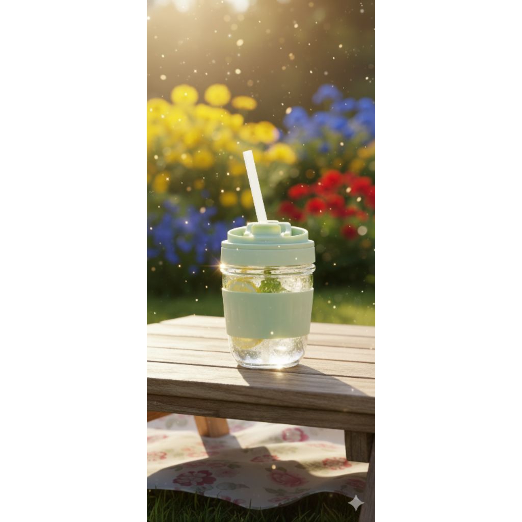 Gelas+Penutup +Sedotan