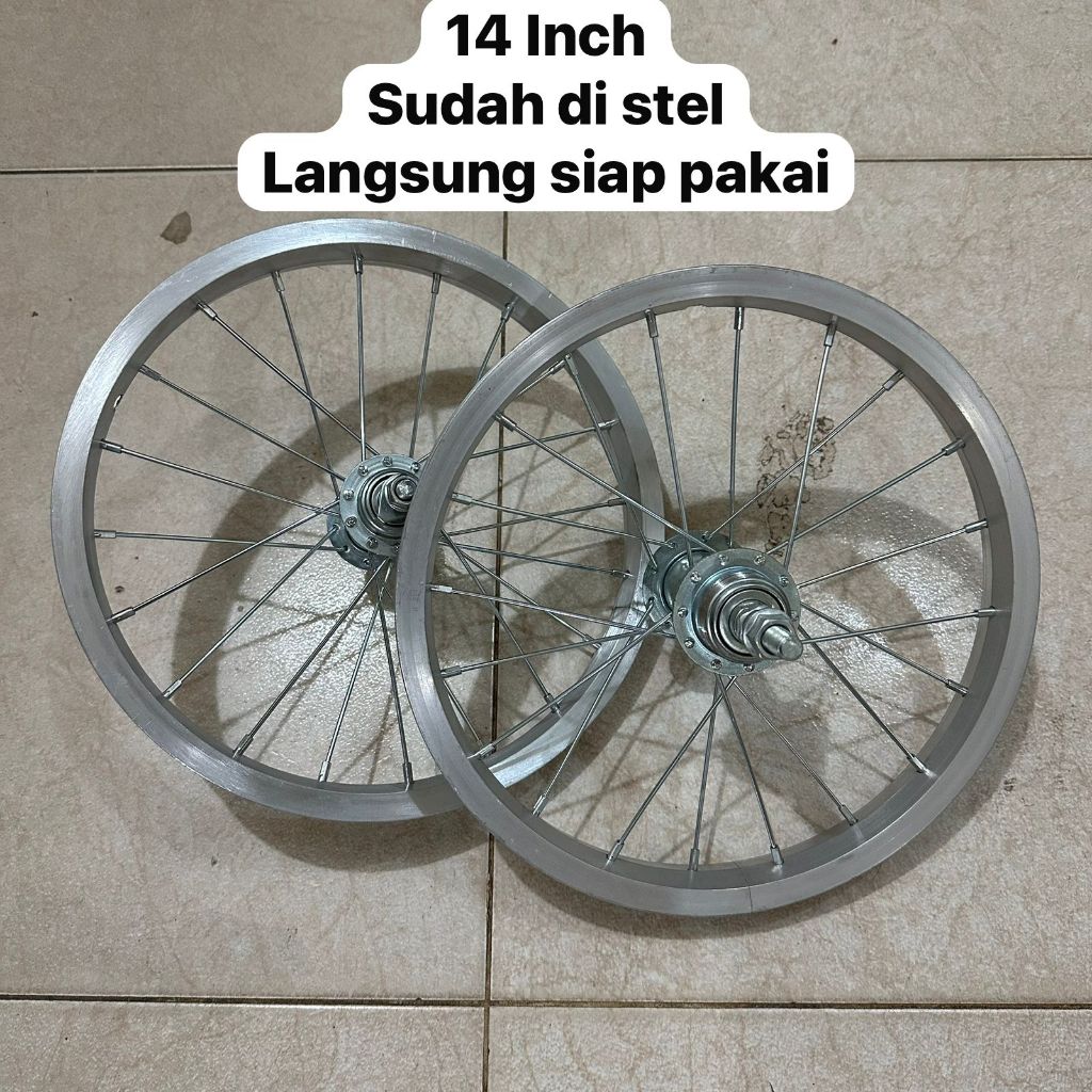 Wheelset Velg Sepeda 14 Inch BMX Alloy Rims