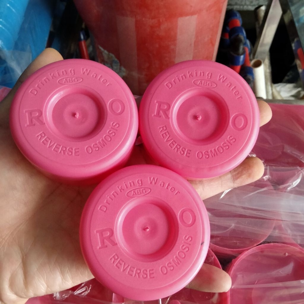 tutup galon air isi ulang.tutup isi ulang warna pink muda dekok susun RO  isi 1000pcs(pembelian 3 ba