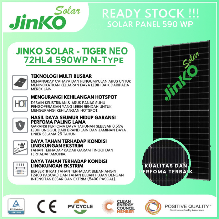 Jinko Solar Cell / Panel Surya 590WP