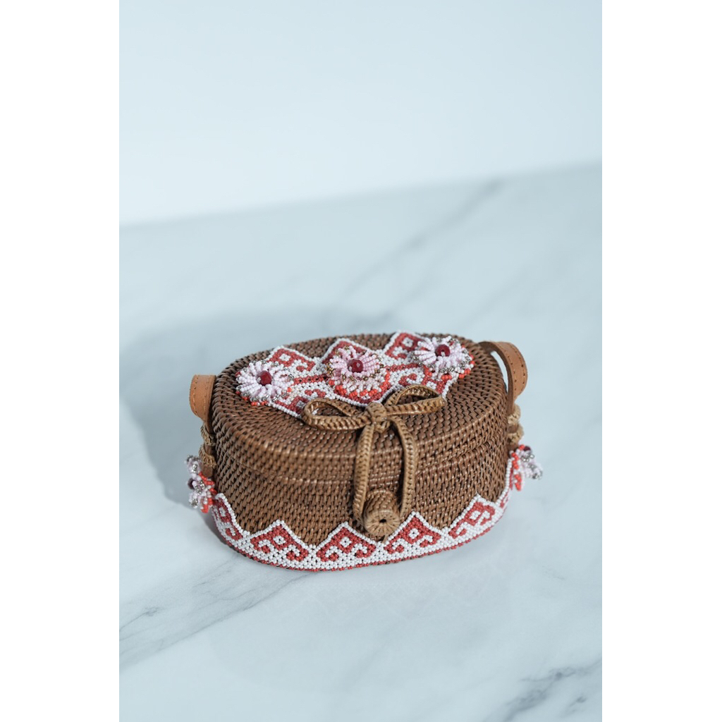 Tas Mini Pouch Beads | Handbag Etnik Kalimantan | Tas Dayak Kalimantan | Tas Rotan Manik Kalimantan 