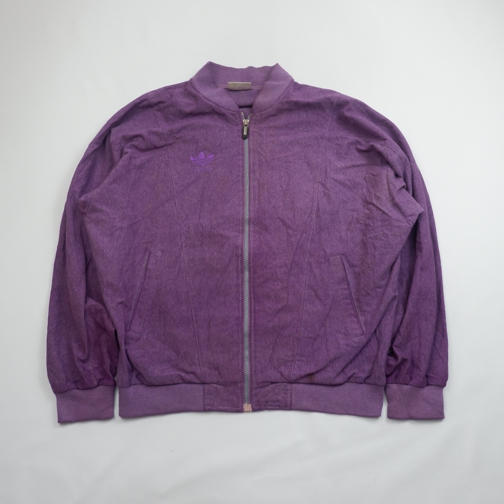 ADIDAS ORIGINALS Trefoil Full Zip Bomber Track Jacket - Purple - Preloved