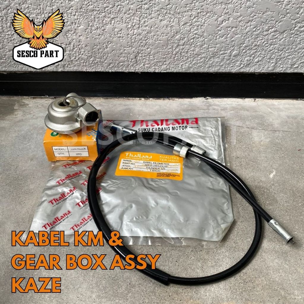 PAKET GEARBOX GIRBOX SET DAN KABEL SPEEDOMETER KILOMETER KAZE KAZE R EDGE KAWASAKI THALLAND BUANA