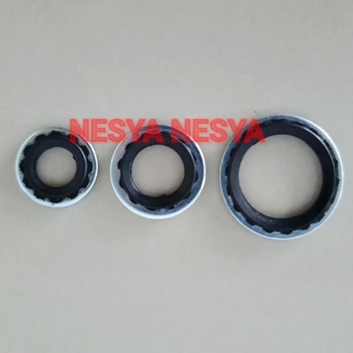 3 PCS BUAH BIJI Seal Sil O-Ring O Ring Oring Washer Besi pada Koneksi Selang Pipa AC Ukuran 3/8 + 1/