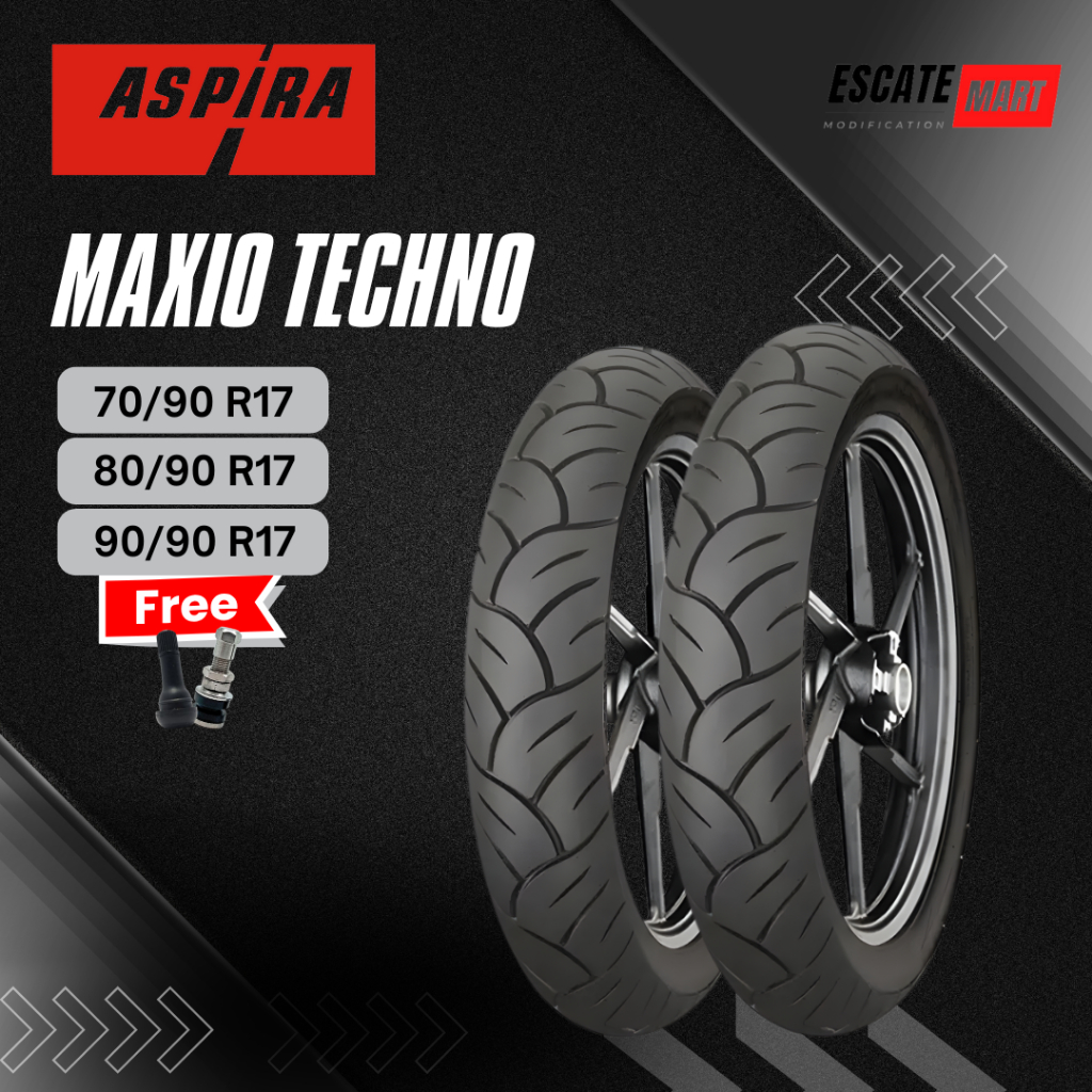 ASPIRA MAXIO TECHNO 70/90 80/90 90/90-17 Tubeless - Ban Motor Aspira Maxio Techno Ring 17 Tubeless