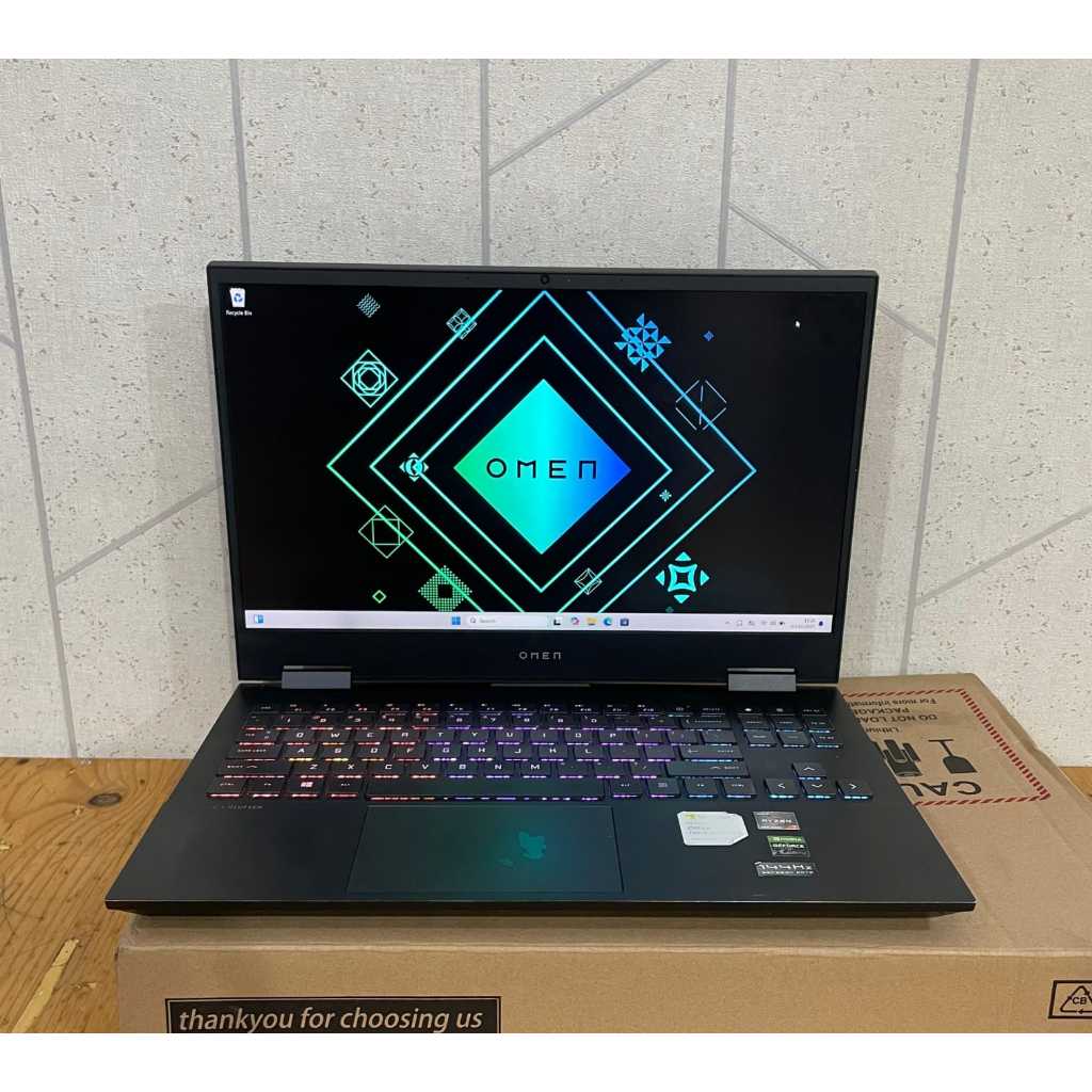 HP Omen 15-en0013AX, Amd Ryzen 7-4800H, Ram 16/512Gb, #RTX2060 6Gb, #RGB, Lengkap, Black