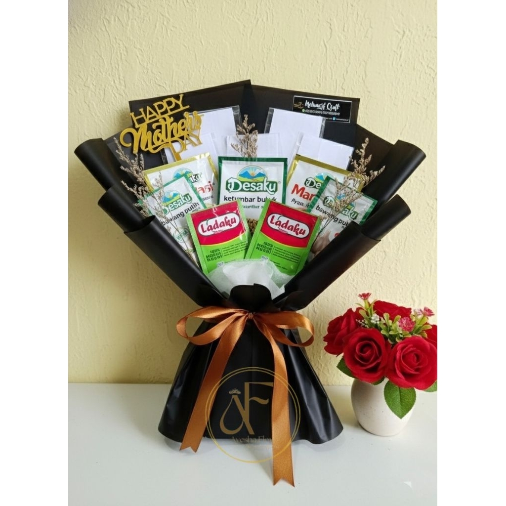 buket hari ibu/buket bumbu dapur/buket uang/hadiah hari ibu/buket kerangka uang kosong/mother's day 