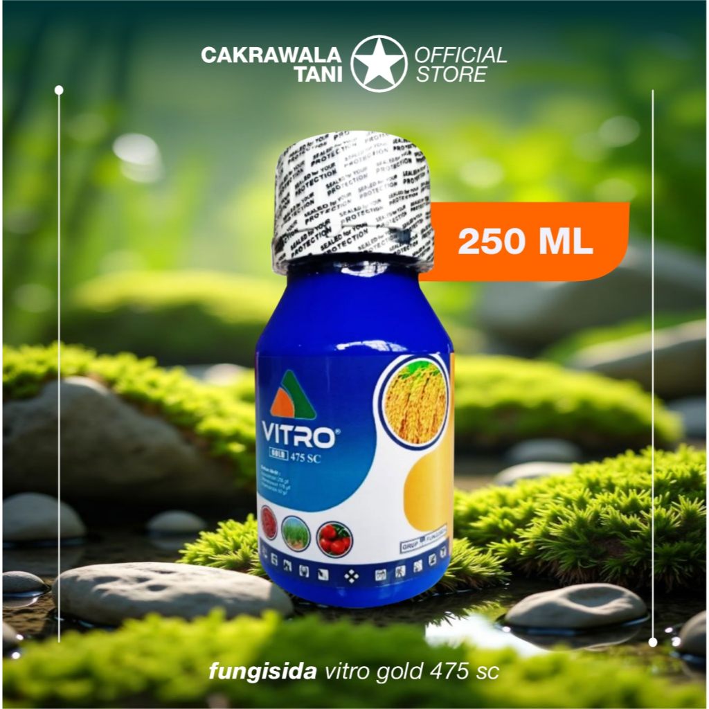 VITRO GOLD 475 SC 250 ml  - Fungisida Azoksistrobin, Difenokonazol, Piraklostrobin Dilengkapi ZPT