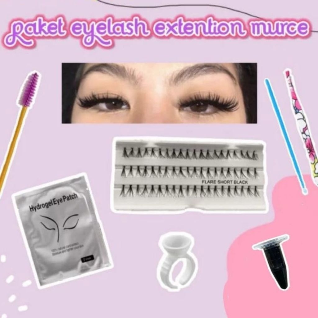 Eyelash Extension Sepaket Lengkap Free Lem+Alat