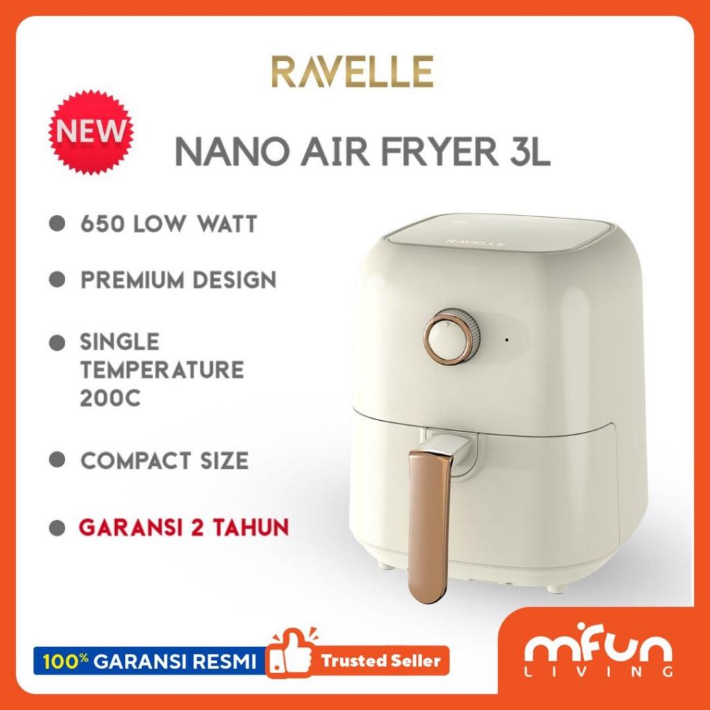RAVELLE Air Fryer 3 Liter Penggorengan Tanpa Minyak Low Watt RAF-300CW