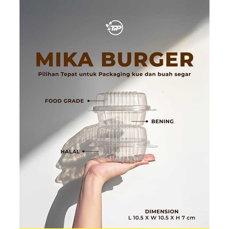 MIKA BURGER / TRAY ROTI / TEMPAT HAMBURGER SUDAH ADA KANCING / BURGER / PLASTIK MIKA BURGER BULAT