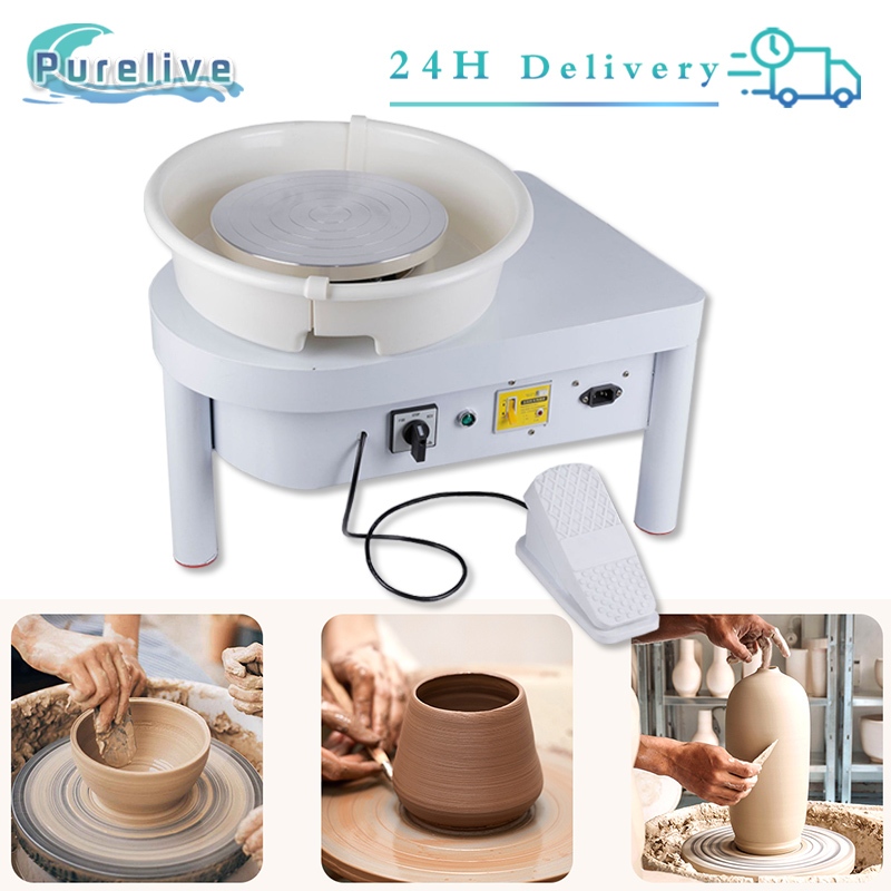 Alat Putar Keramik 350W Electric Pottery Wheel Mesin Meja Putar Tanah Liat Seni DIY