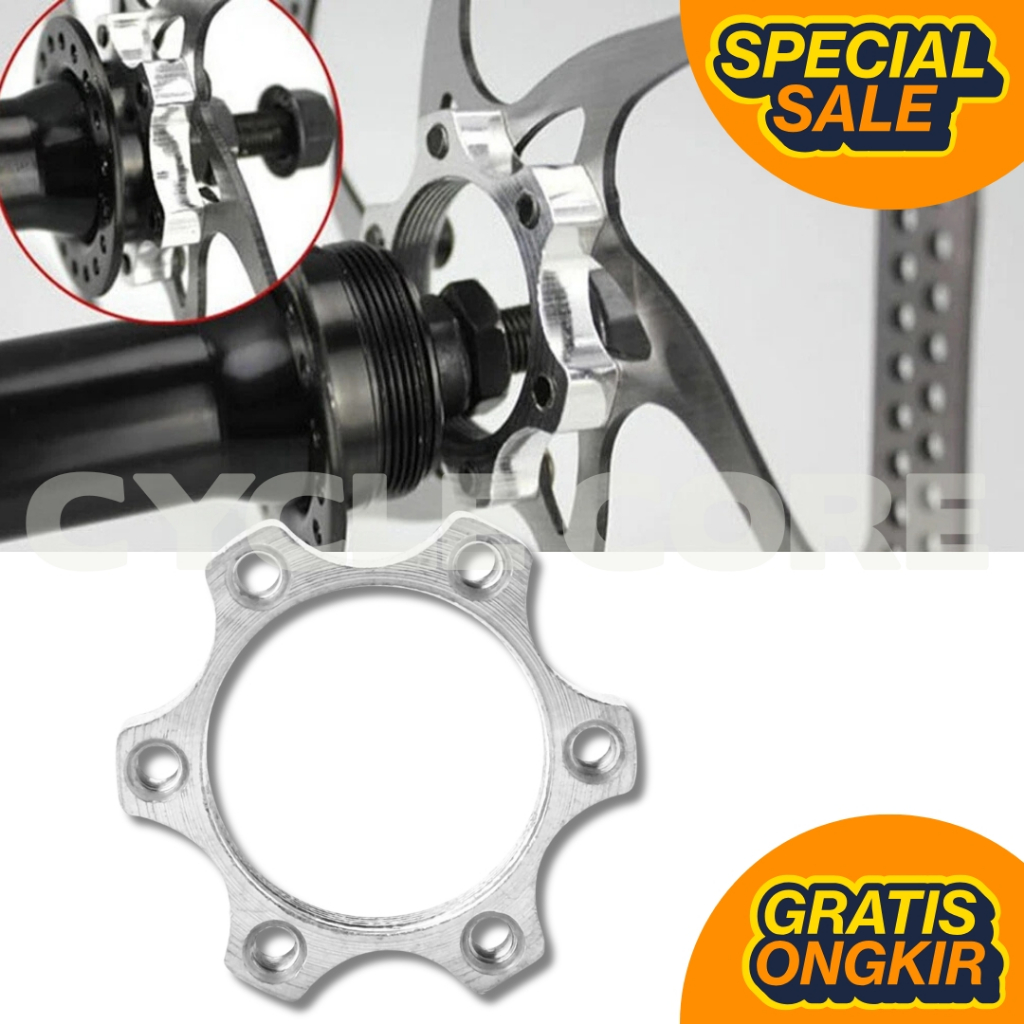 Adaptor Rotor Sepeda 44MM Adaptor Disc Brake Alloy Rem Cakram Modifikasi Ulir Hub Freehub Ke Cakram 