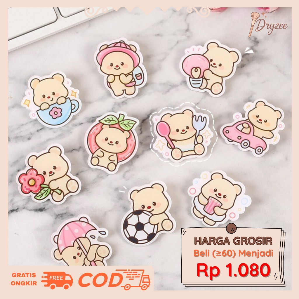 PIN Bros Akrilik Aksesoris Baju Tas Lucu Pin Aesthetic Motif Karakter Kartun Butter Bear PIN-22