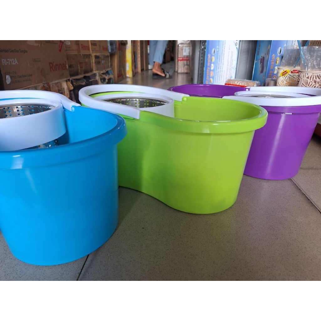 Alat pel mop putar stainless magic mop