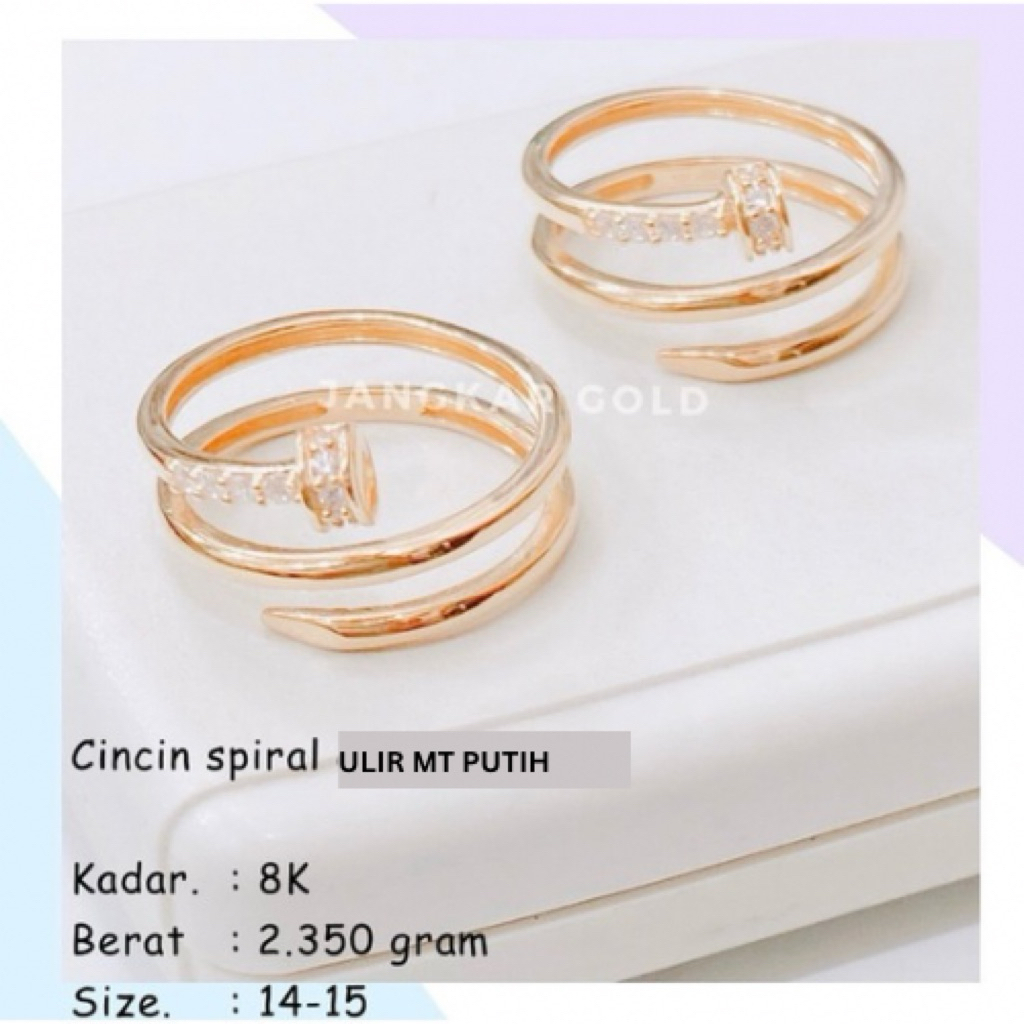 CINCIN SPIRAL ULIR MT PUTIH 8K 2.350GR